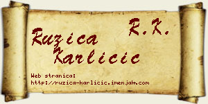 Ružica Karličić vizit kartica